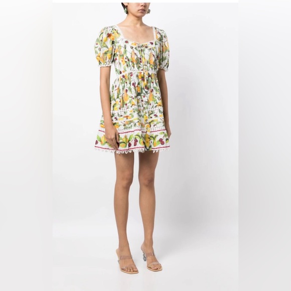 Farm Rio FRUIT ORCHARD OFF-WHITE MINI DRESS, Medium, $255 - Picture 7 of 15